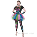 Halloween Colorful Bones Skeleton Children Tutu Dresses